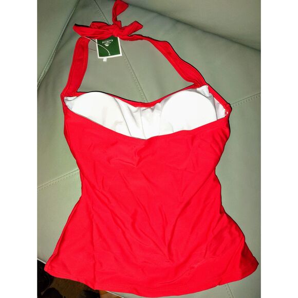 NWT  Eomenie Halter Tankini Swimsuit Set Size S Red Summer Beach Pool 2 Piece - Picture 3 of 10